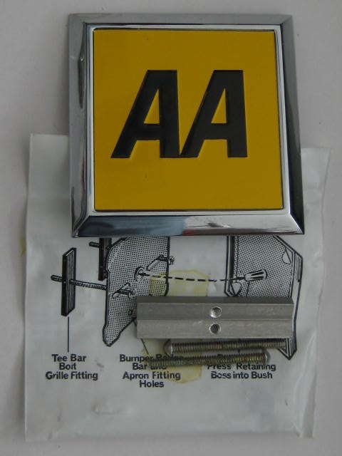 Click the image for more info AA CAR BADGE FIRST OF THE SQUARE DESIGN FROM 1967 AA