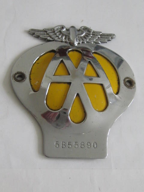 Click the image for more info AA CAR GRILLE BADGE 1945 - 1967 AA