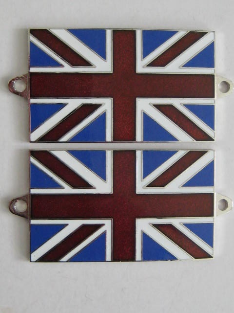 Click the image for more info 2 VINTAGE UNION JACK ENAMEL BADGES 2