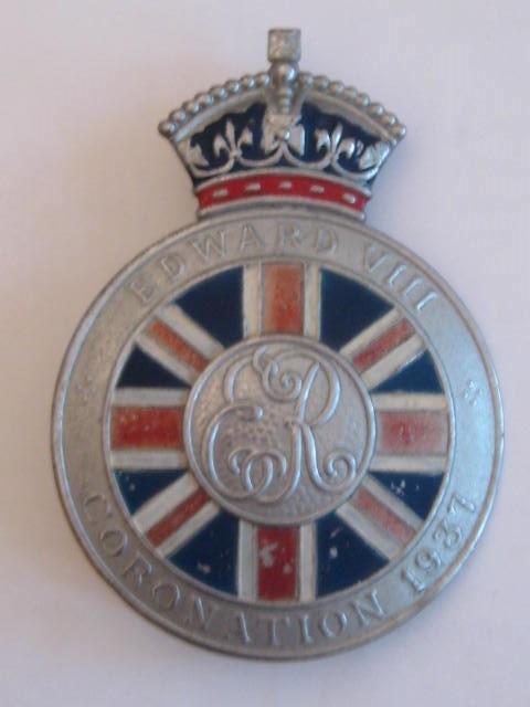 Click the image for more info 1937 EDWARD V111 CORONATION GRILLE BADGE 1937