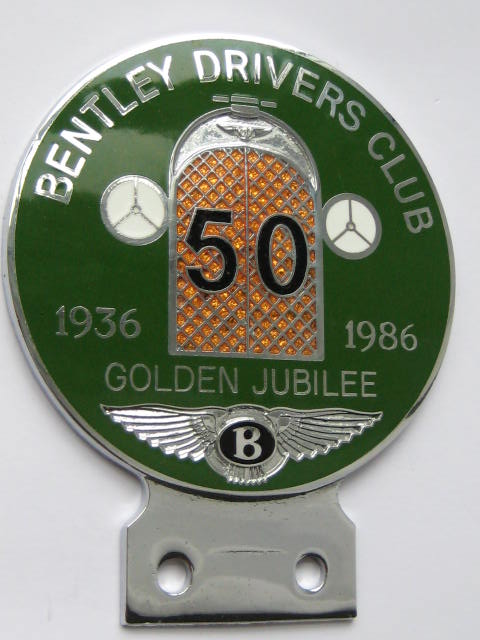 Click the image for more info BENTLEY DRIVERS CLUB GOLDEN JUBILEE CAR BADGE BENTLEY