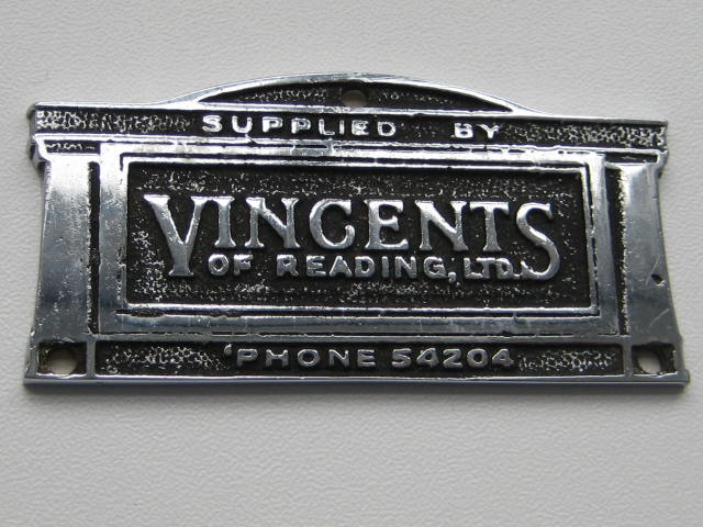 Click the image for more info VINCENTS OF READING DASHBOARD SUPPLIERS PLAQUE VINCENTS