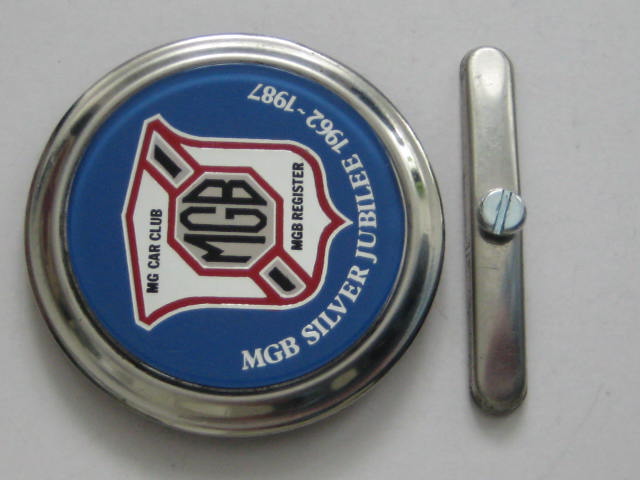Click the image for more info MGB SILVER JUBILEE 1962 - 1987 CAR BADGE MGB