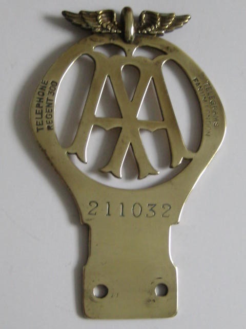 Click the image for more info AA CAR BADGE 1921 AA