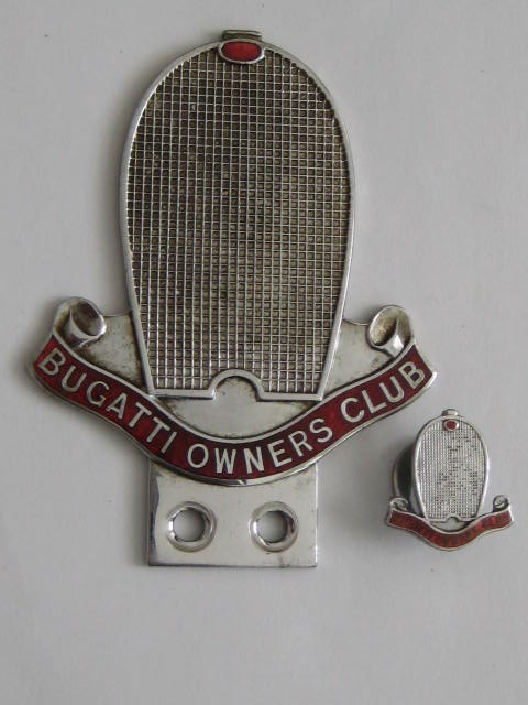 Click the image for more info BUGATTI OWNERS CLUB CAR BADGE AND LAPEL BADGE BUGATTI