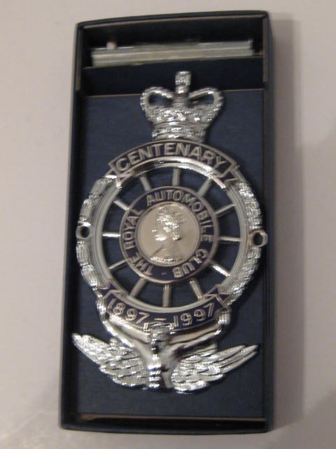 Click the image for more info RAC CENTENARY 1897 - 1997 CAR BADGE RAC