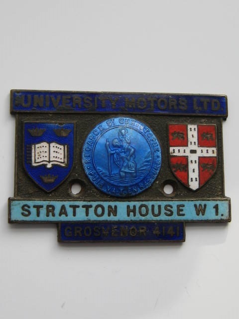 Click the image for more info UNIVERSITY MOTORS DASHBOARD PLAQUE UNIVERSITY