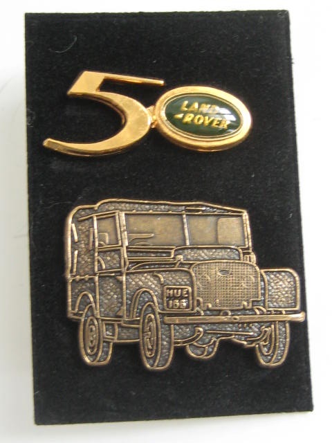 Click the image for more info LAND ROVER 50TH PIN BADGES SET LAND