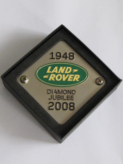 Click the image for more info LAND ROVER 60TH ANNIVERSARY DIAMOND JUBILEE CAR BADGE LAND